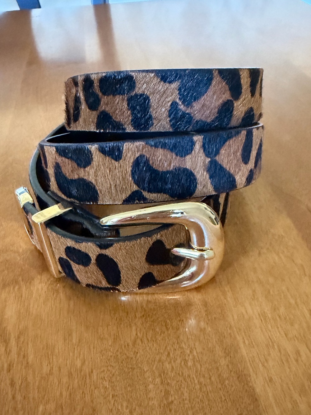 Larson Leopard Calf Hair Belt